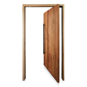 Puerta Cedro Australiano Pivotante Modelo Faminia Acero 120×220