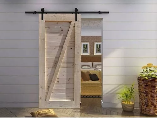 Puerta Corrediza Estilo Granero De Pino 090×200