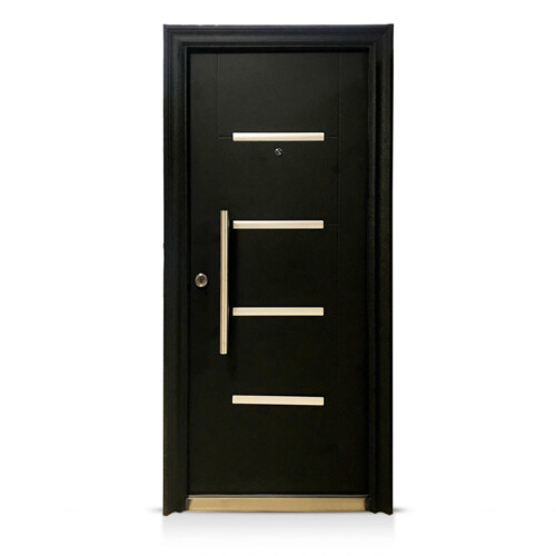 Puerta De Seguridad Modelo Olivia Negra De 080 Multi-Punto