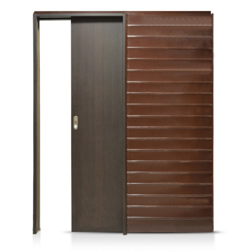 Puerta Embutir Oblak Tekstura Wengue Marco Madera 080 Muro 15